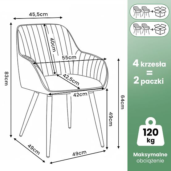 4x Aksamitne obrotowe krzesło z przeszyciami Beżowe TURNO Czarne nogi
