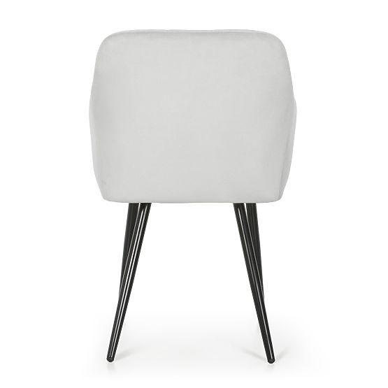 4x Tapicerowane krzesło z kwadratowym przeszyciem Szare LUXANO Czarne nogi