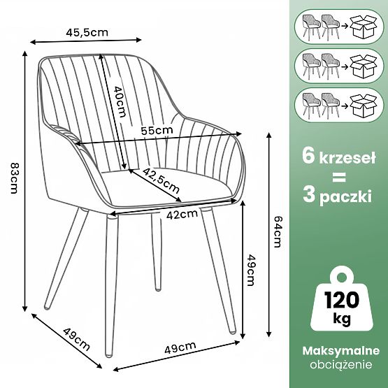 6x Aksamitne obrotowe krzesło z przeszyciami Szare TURNO Czarne nogi