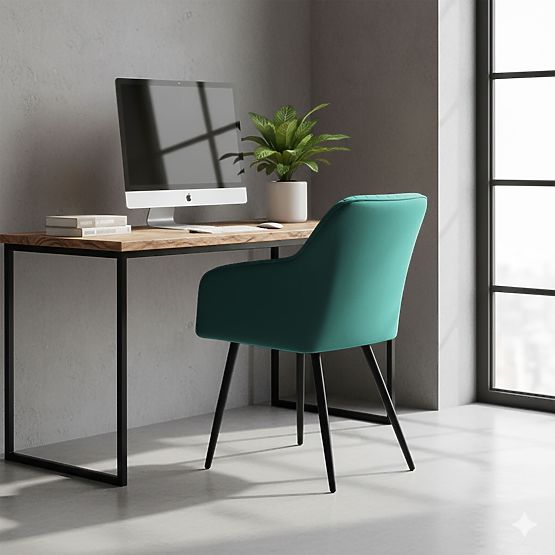 6x Aksamitne tapicerowane krzesło z przeszyciami Butelkowa Zieleń FLORENCE Czarne nogi