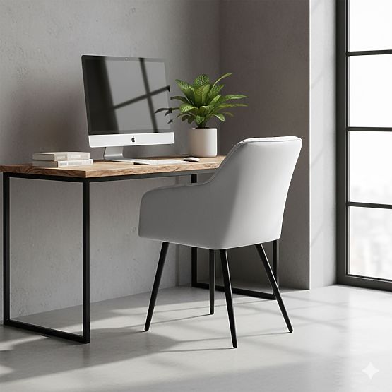 6x Aksamitne tapicerowane krzesło z przeszyciami Szare FLORENCE Czarne nogi