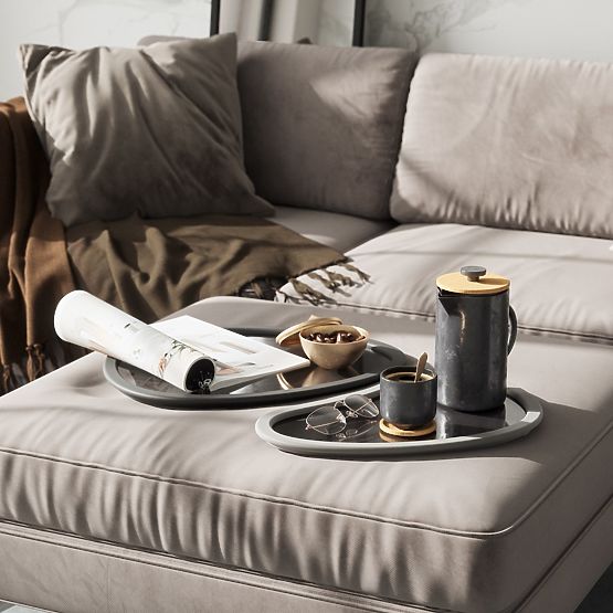 Akcesoria kuchenne o nieregularnym kształcie HUB kolor grafitowy styl minimalistyczny Umbra