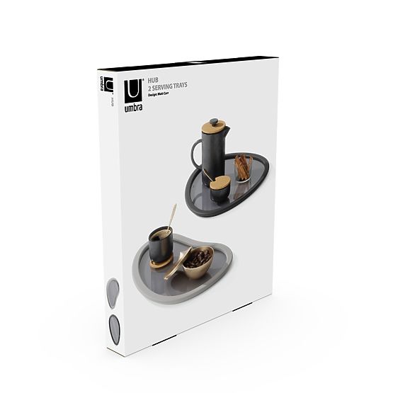 Akcesoria kuchenne o nieregularnym kształcie HUB kolor grafitowy styl minimalistyczny Umbra