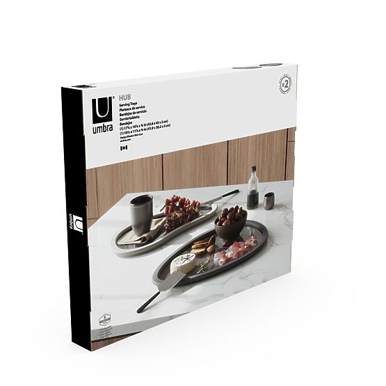 Akcesoria kuchenne o nieregularnym kształcie HUB kolor grafitowy styl minimalistyczny Umbra