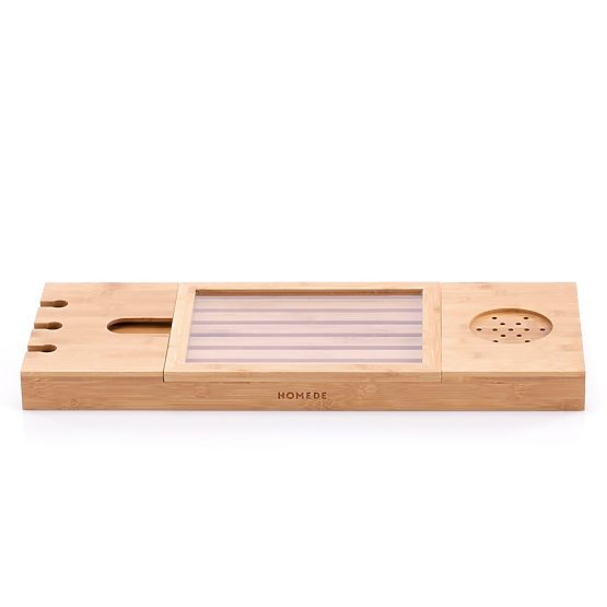 Akcesoria łazienkowe MELEDYN w kolorze jasnobrązowym w stylu boho stojące do użytku wewnętrznego hom