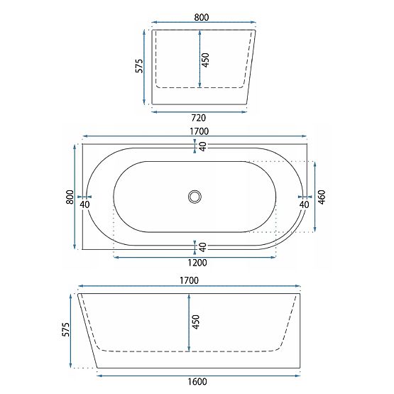 Akrylowa Wanna Narożna WENUS LEWA 170