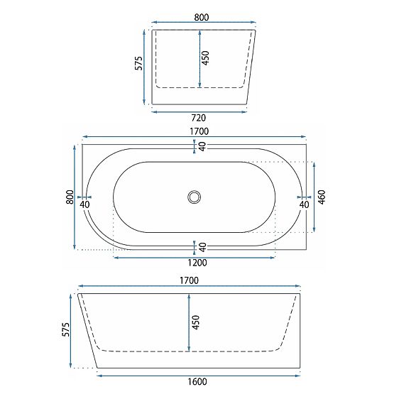 Akrylowa Wanna Narożna WENUS PRAWA 170