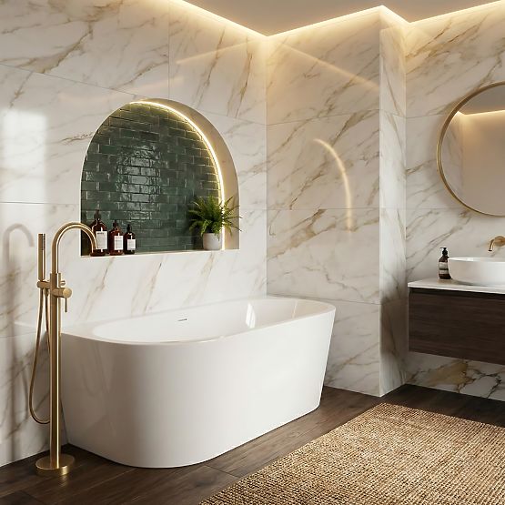 Akrylowa wanna ścienna OLIMPIA 150 cm