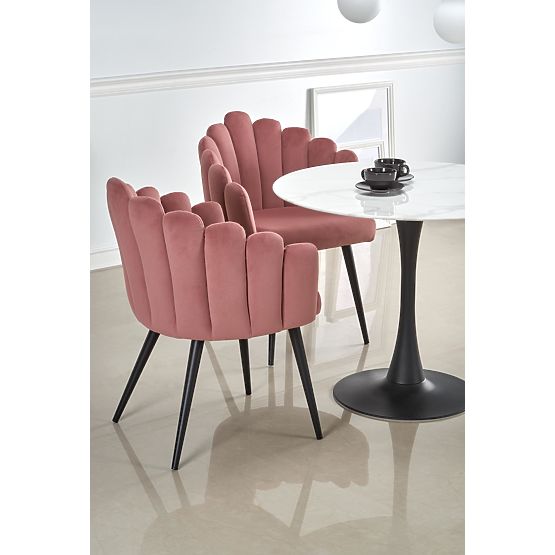 AMBROSIO okrągły stół, blat - szkło, noga - czarna (2p=1szt)