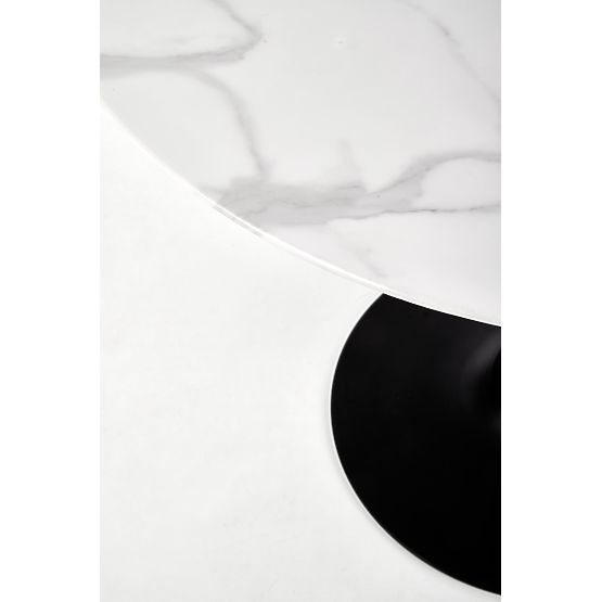 AMBROSIO okrągły stół, blat - szkło, noga - czarna (2p=1szt)