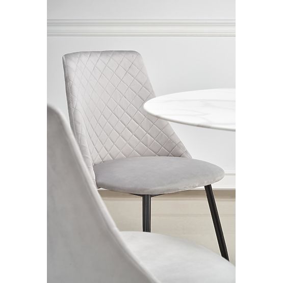 AMBROSIO okrągły stół, blat - szkło, noga - czarna (2p=1szt)