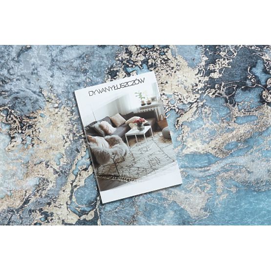 ANDRE mata myjąca Marmur 2248 antypoślizgowa - niebieska