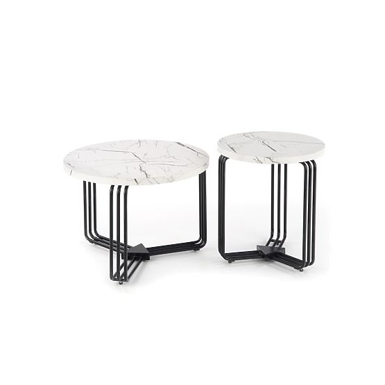 ANTICA M stolik konferencyjny blat - biały marmur, rama - czarna (2p=1szt)