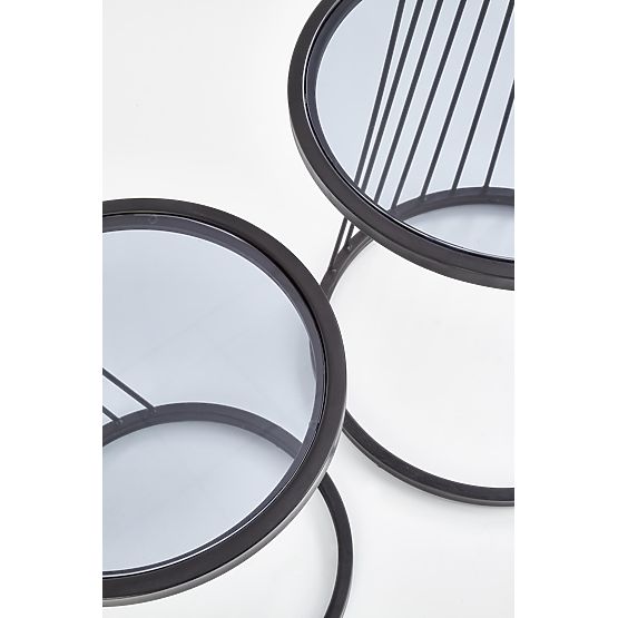 ANTILLA zestaw 2 stolików czarny / dymiony (1p=1szt)