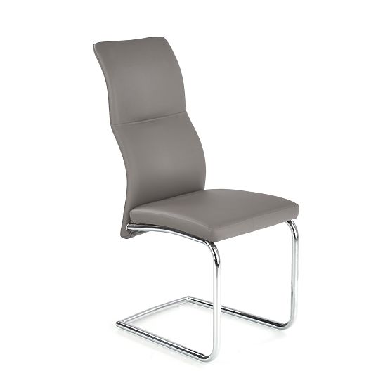 ARCO Chromowane metalowe krzesło / ekoskóra kolor popiel (1p=2szt)