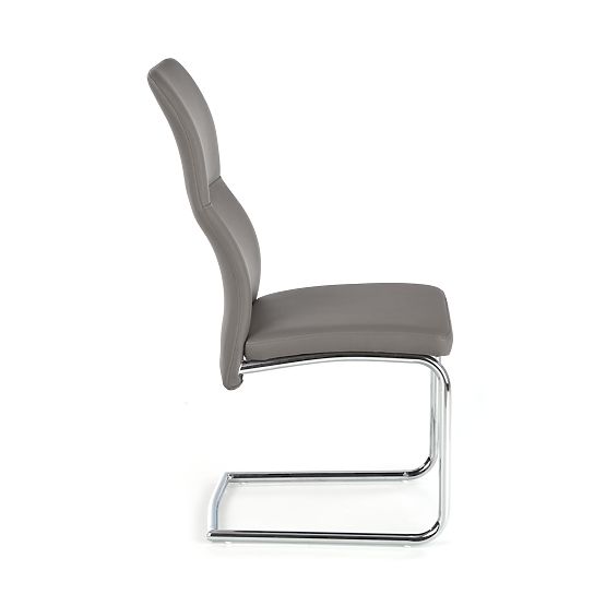 ARCO Chromowane metalowe krzesło / ekoskóra kolor popiel (1p=2szt)