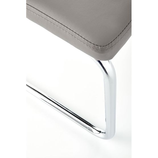 ARCO Chromowane metalowe krzesło / ekoskóra kolor popiel (1p=2szt)