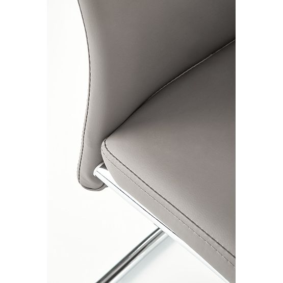 ARCO Chromowane metalowe krzesło / ekoskóra kolor popiel (1p=2szt)