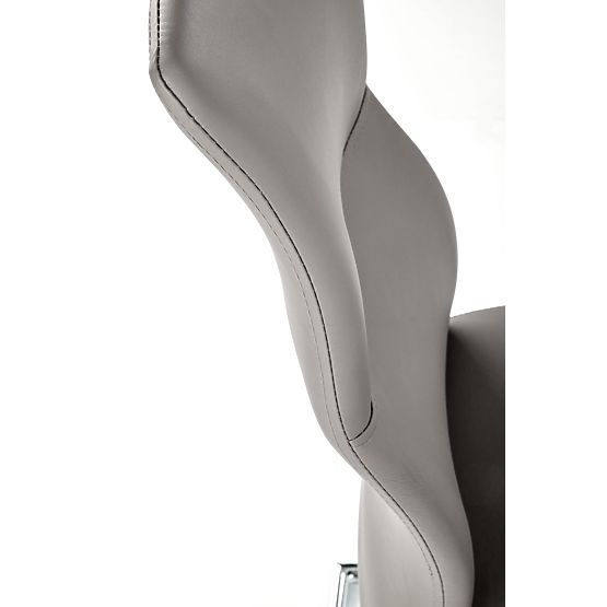 ARCO Chromowane metalowe krzesło / ekoskóra kolor popiel (1p=2szt)