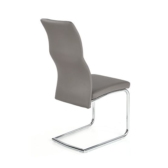 ARCO Chromowane metalowe krzesło / ekoskóra kolor popiel (1p=2szt)