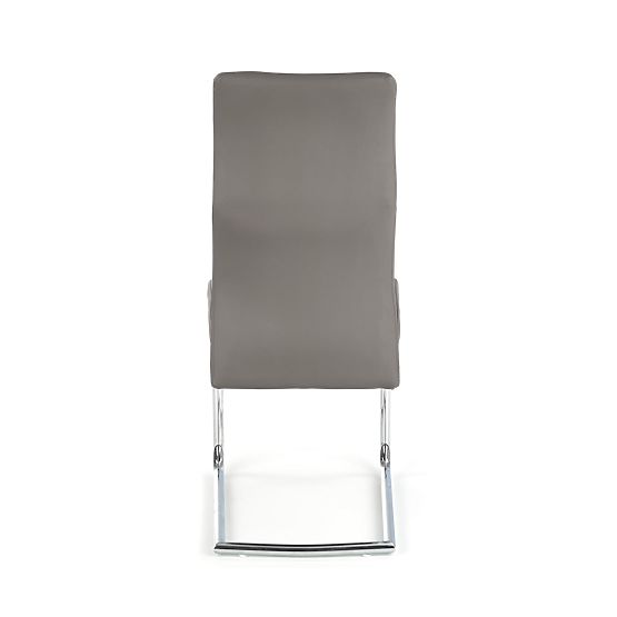 ARCO Chromowane metalowe krzesło / ekoskóra kolor popiel (1p=2szt)
