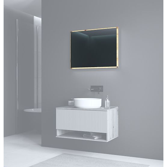 AVIOLA Lustro 80 cm + LED dąb artisan