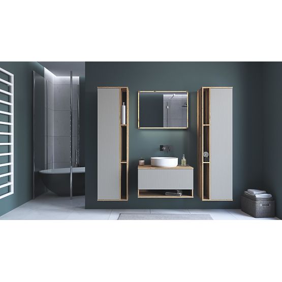 AVIOLA Lustro 80 cm + LED dąb artisan