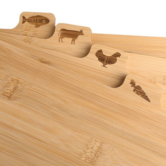 Bambusowa deska do krojenia Skara zestaw 4 sztuk