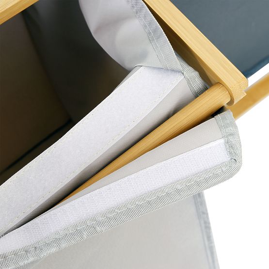 Bambusowy kosz na pranie lub zabawki HANOI 2 przegrody DUO KOLOR