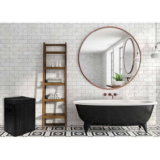 Bambusowy kosz na pranie z pokrywą 100L czarny