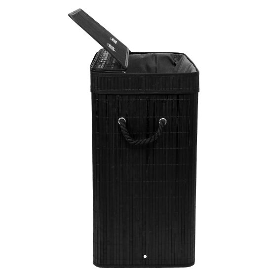 Bambusowy kosz na pranie z pokrywą 100L czarny