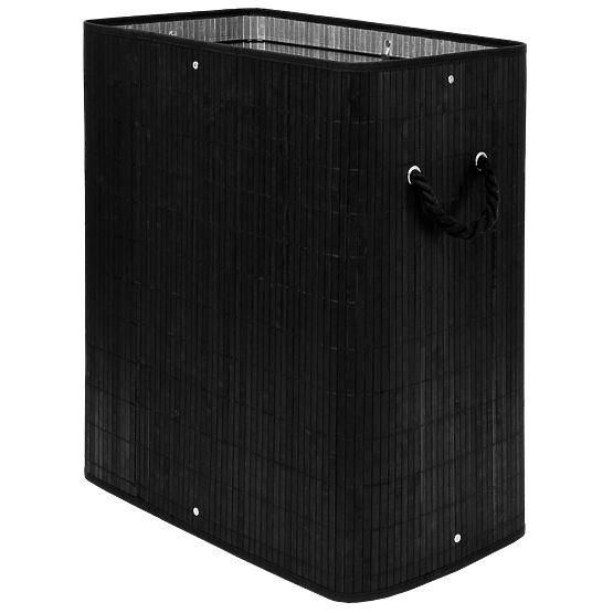 Bambusowy kosz na pranie z pokrywą 100L czarny
