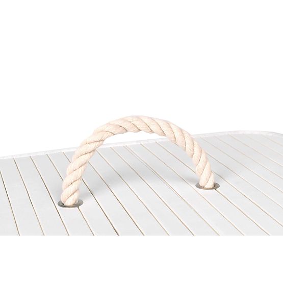 Bambusowy kosz na pranie z pokrywą 80L biało-szary