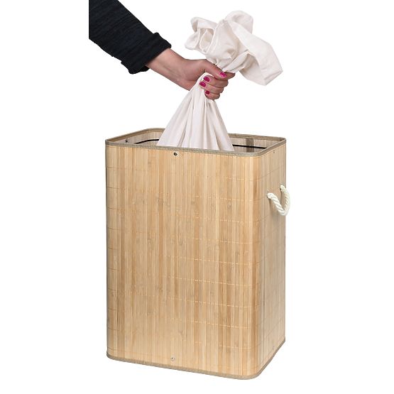 Bambusowy kosz na pranie z pokrywą SOREN 80L naturalny