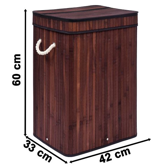 Bambusowy kosz na pranie z pokrywą SOREN 80L wenge