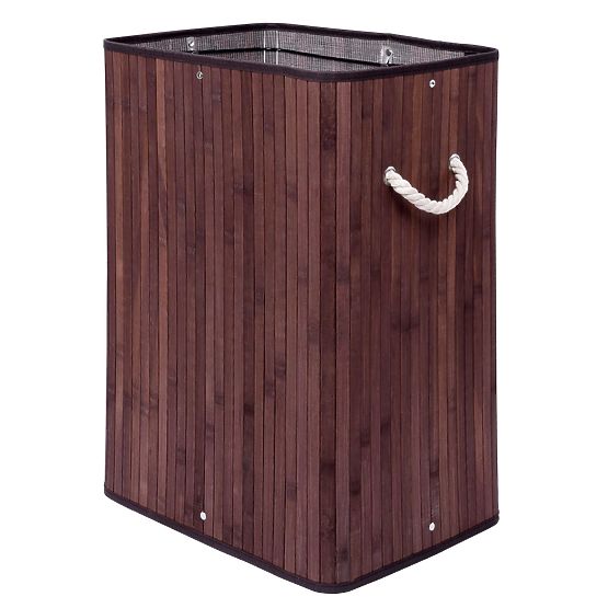 Bambusowy kosz na pranie z pokrywą SOREN 80L wenge