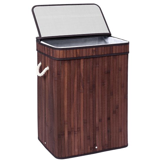 Bambusowy kosz na pranie z pokrywą SOREN 80L wenge