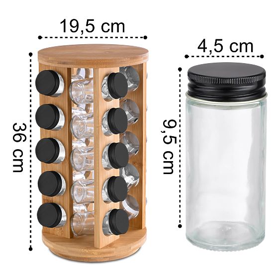 Bambusowy obrotowy stojak na przyprawy ROTOR