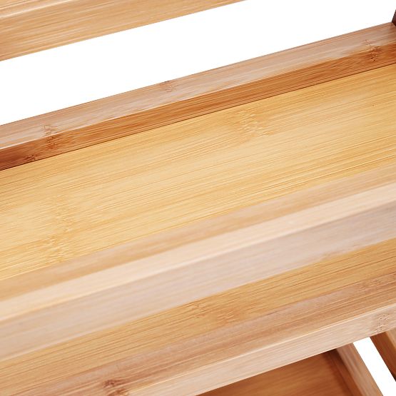 Bambusowy regał na kółkach INAKI 3 poziomy naturalny