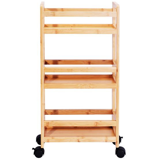 Bambusowy regał na kółkach INAKI 3 poziomy naturalny