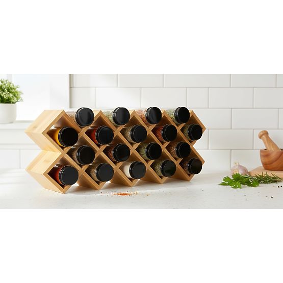 Bambusowy stojak na przyprawy KOCHEN 18 słoików