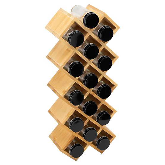 Bambusowy stojak na przyprawy KOCHEN 18 słoików