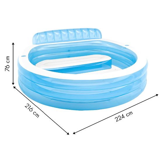 Basen ogrodowy z siedziskami 229x218cm Intex 57190
