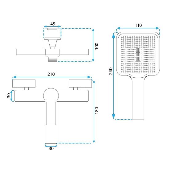 Bateria wannowa REA ARGUS SZCZOTKOWANA MIEDŹ