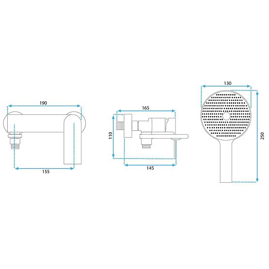 Bateria Wannowa REA Veneta Złota Szczotkowana