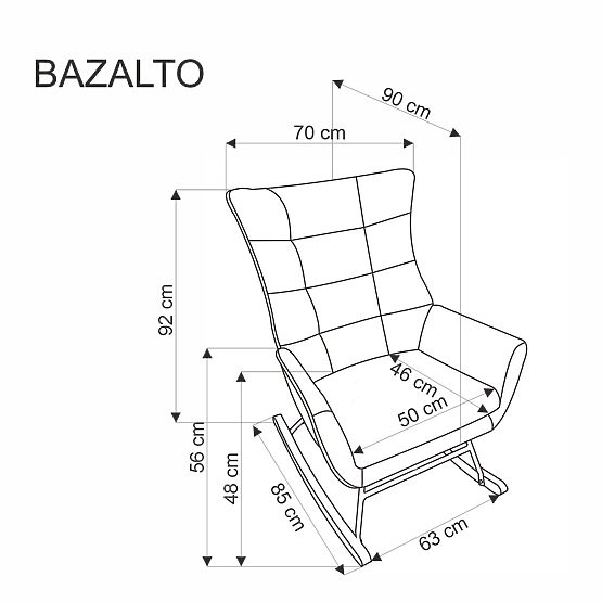 BAZALTO szary fotel bujany (1p=1szt)