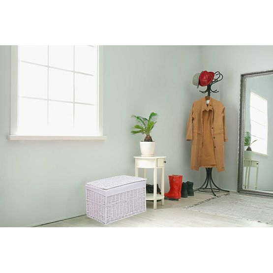 Biała wiklinowa skrzynia 160 L