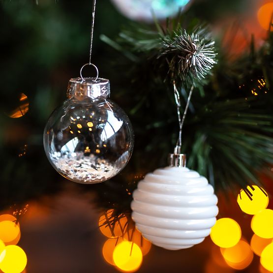 Białe ozdoby świąteczne 30 sztuk sysd1688-057