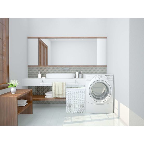 Biały kosz wiklinowy 114 L