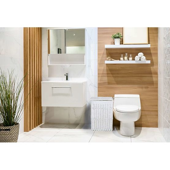 Biały kosz wiklinowy 114 L